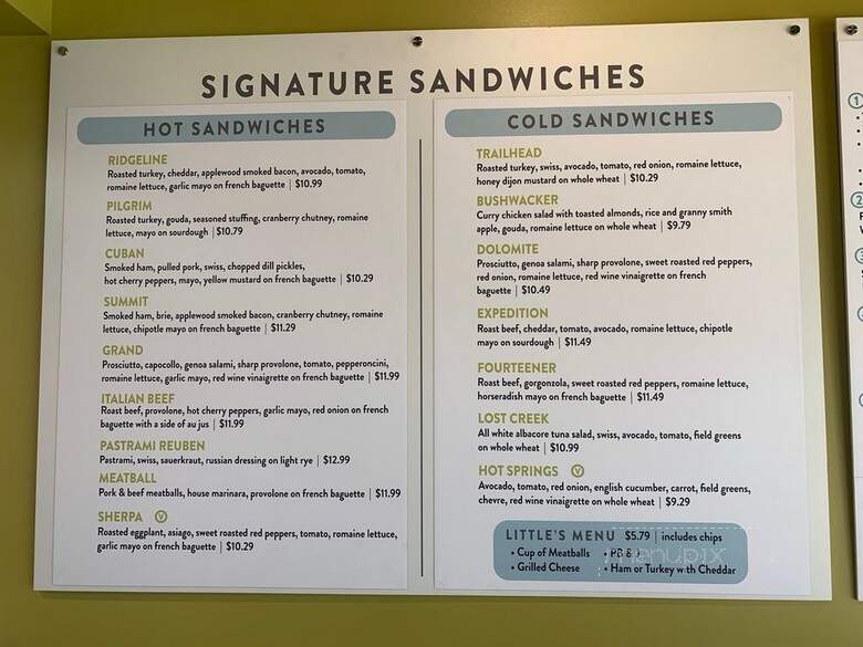 Yampa Sandwich Company - Fort Collins, CO menu_pic