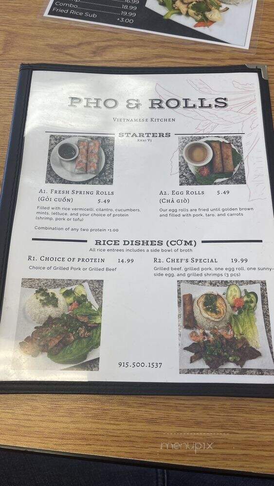Pho & Rolls Vietnamese Kitchen - El Paso, TX menu_pic
