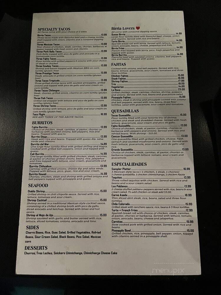 423 Taco - Chattanooga, TN menu_pic