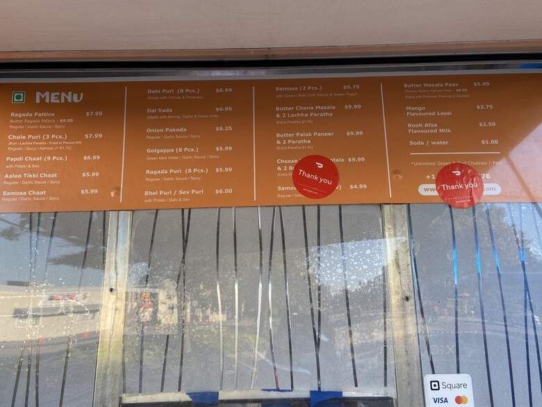 Quick Chaat - Sunnyvale, CA menu_pic