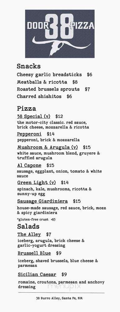 Door 38 Pizza - Santa Fe, NM menu_pic