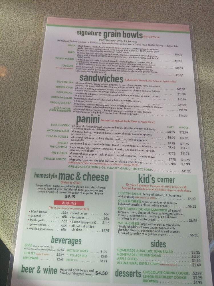 Choice Greens - Tucson, AZ menu_pic