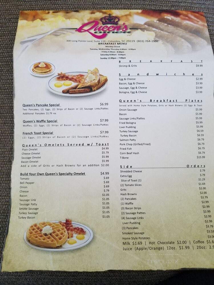 Queens Diner - Columbia, SC menu_pic
