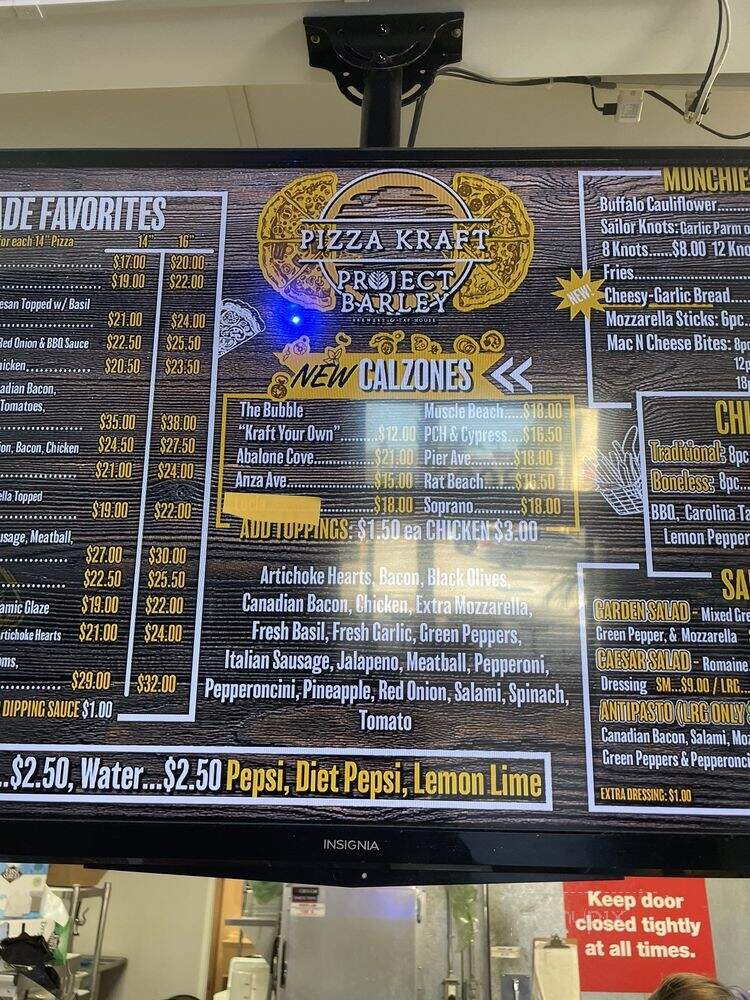 Pizza Kraft - Lomita, CA menu_pic