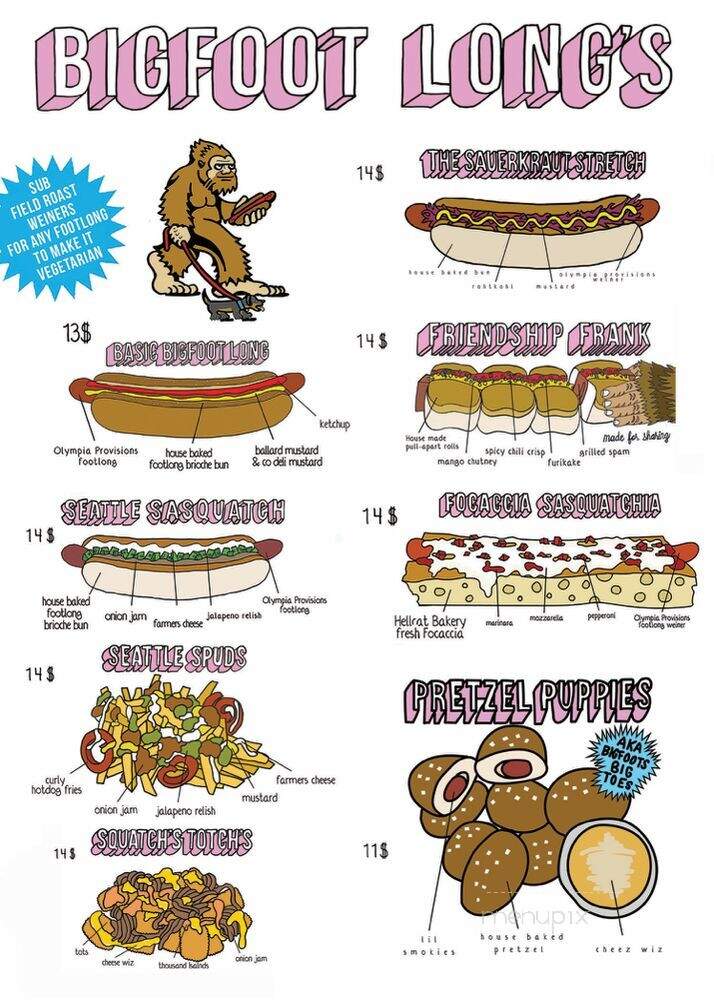 Bigfoot Long's - Seattle, WA menu_pic