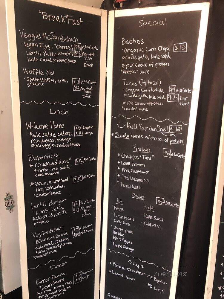 Baba's Vegan Cafe - Los Angeles, CA menu_pic