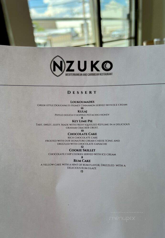 Nzuko Restaurant - Watertown, MA menu_pic