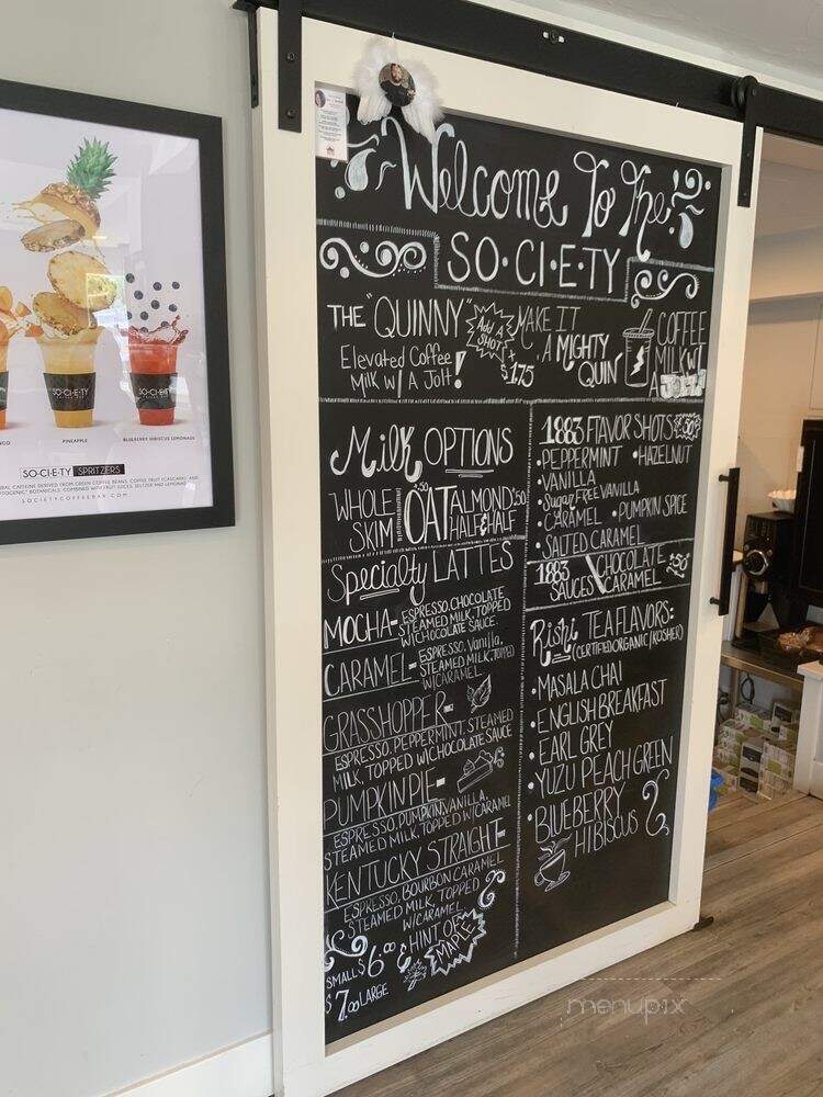 Society Coffee Bar - Taunton, MA menu_pic