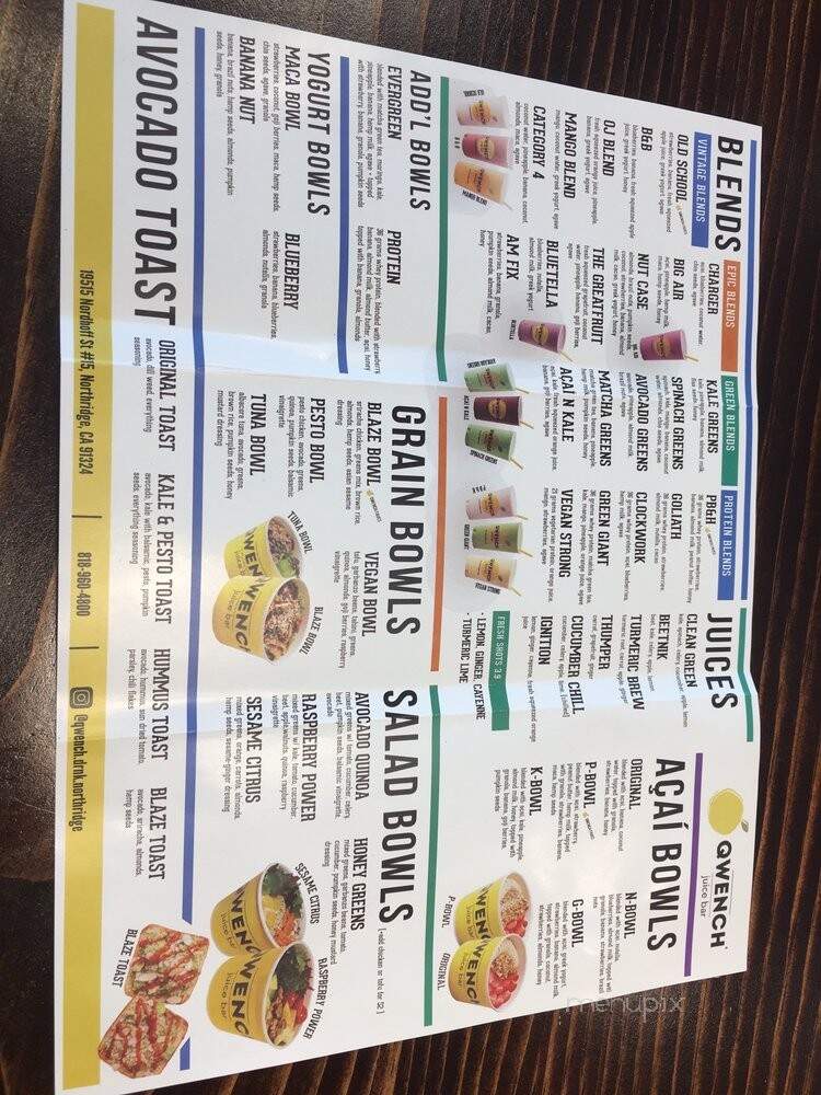 Qwench Juice Bar - Northridge, CA menu_pic