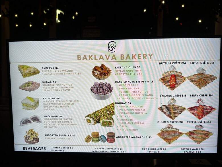 Baklava Bakery - Miami Beach, FL menu_pic