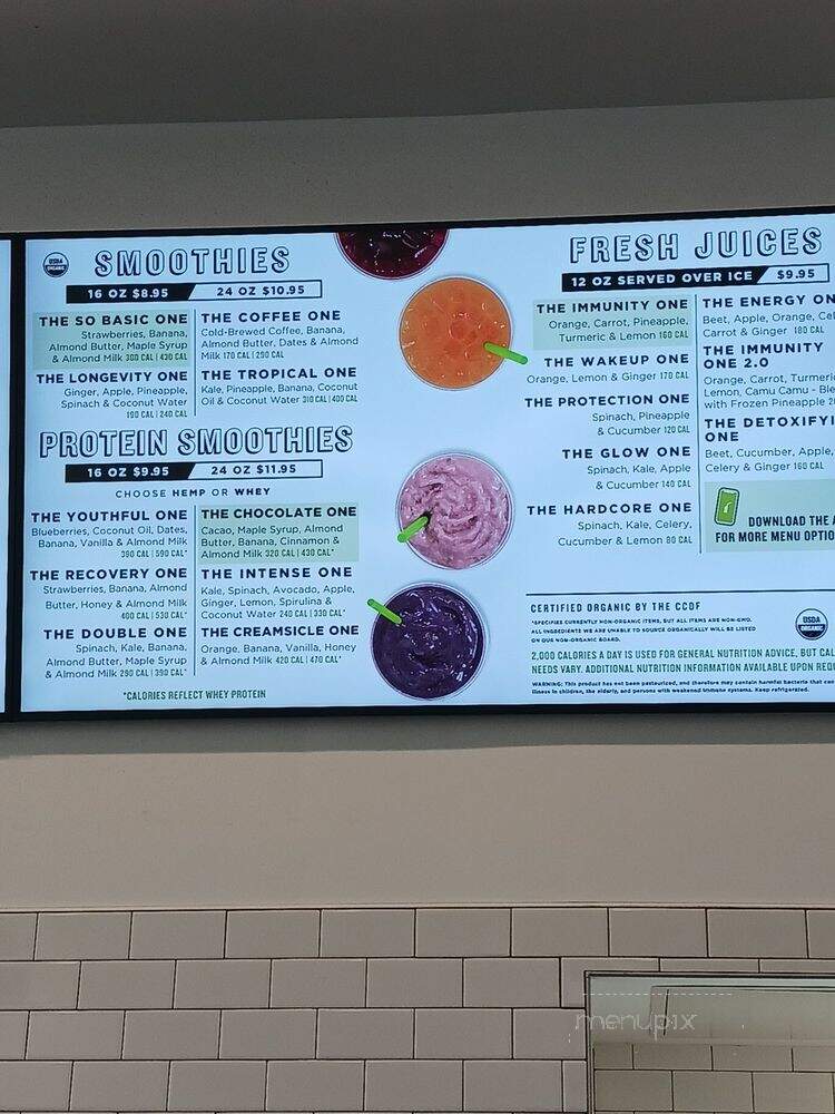 Clean Juice - Lake Mary, FL menu_pic