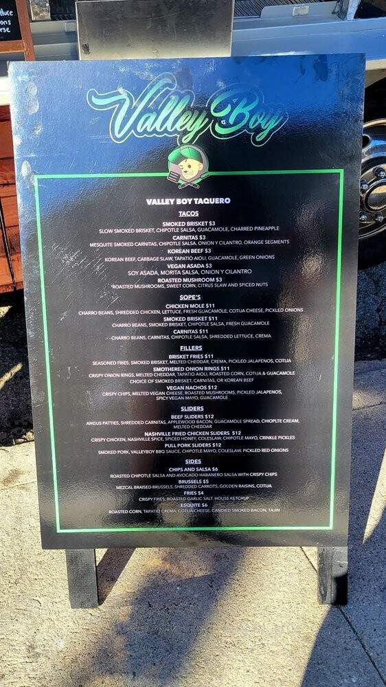 Valley Boy Taquero - Glendale, CA menu_pic