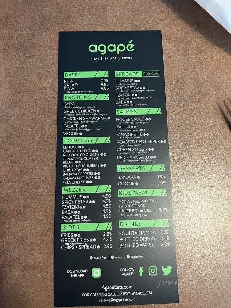 Agape Mediterranean - Columbus, OH menu_pic