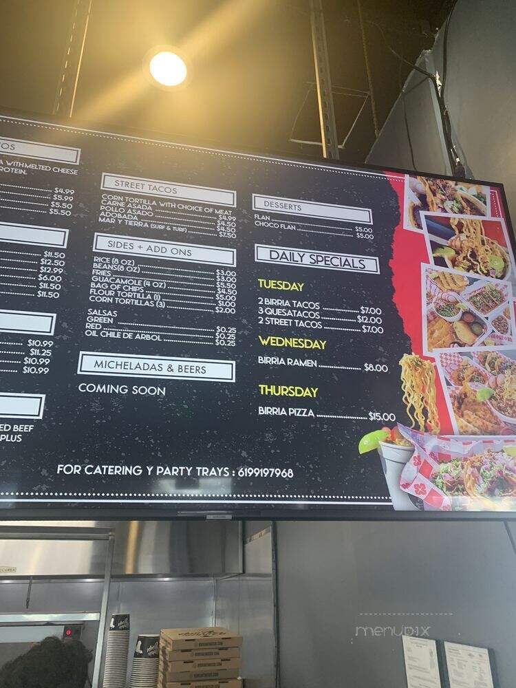 Birria Kings Street Tacos & Beer - National City, CA menu_pic