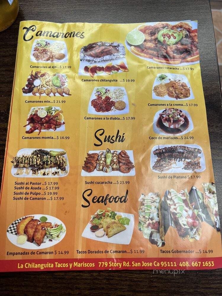 La Chilanguita Tacos Y Mariscos - San Jose, CA menu_pic