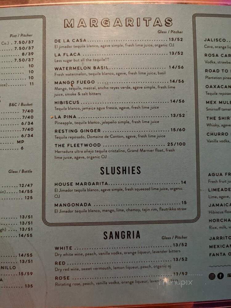 Mex Taqueria & Bar - Cambridge, MA menu_pic
