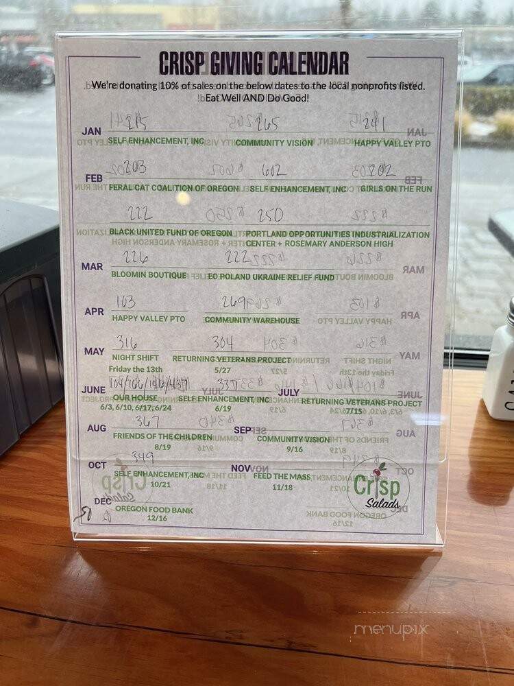 Crisp Salads - Happy Valley, OR menu_pic
