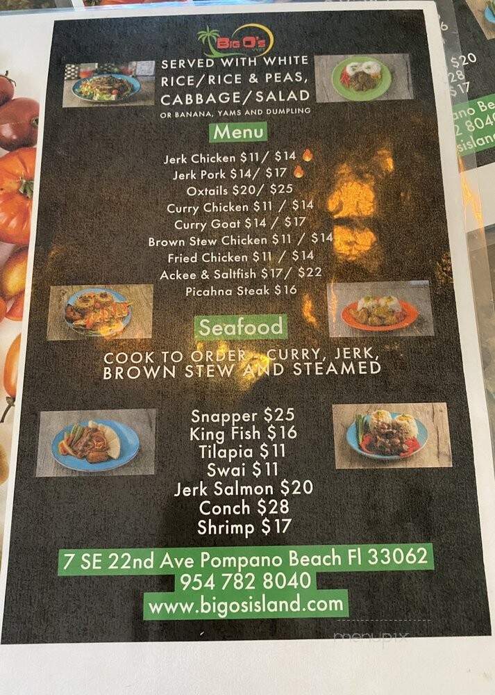 Big O's Island Vybz - Pompano Beach, FL menu_pic