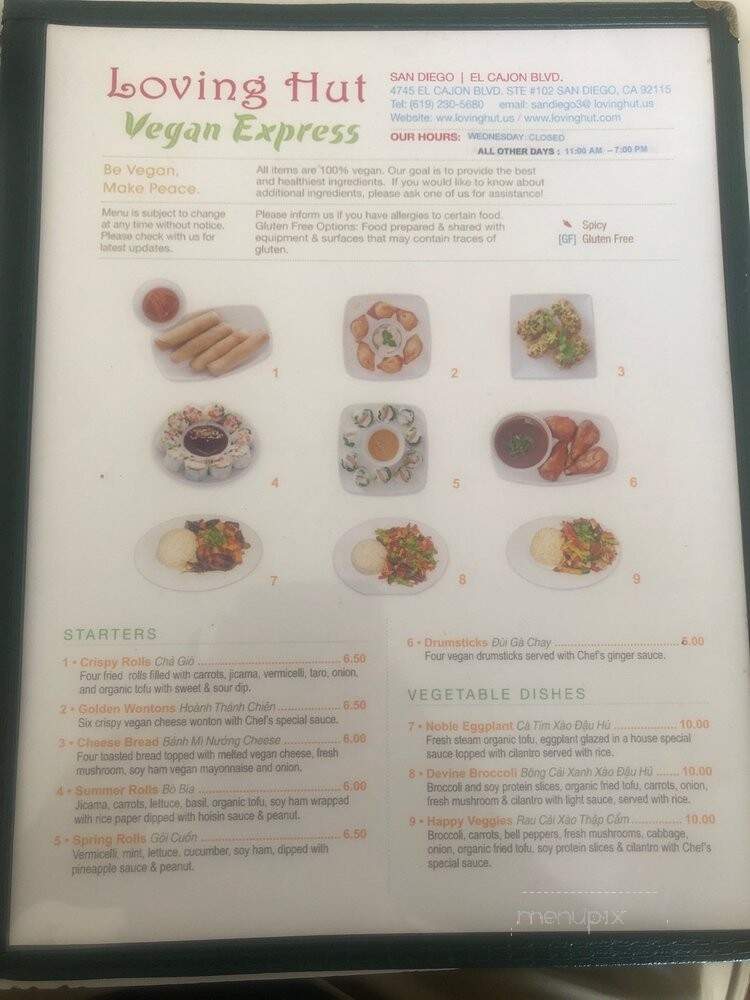 Loving Hut Vegan Express - San Diego, CA menu_pic
