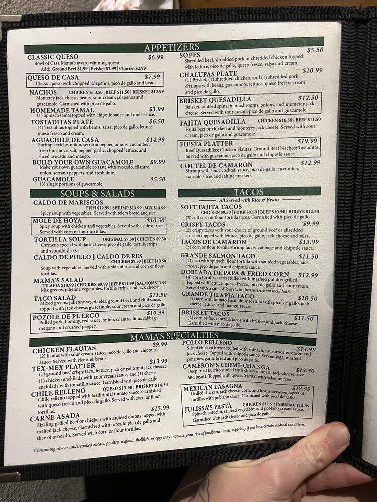 Casa Mama - Rockwall, TX menu_pic