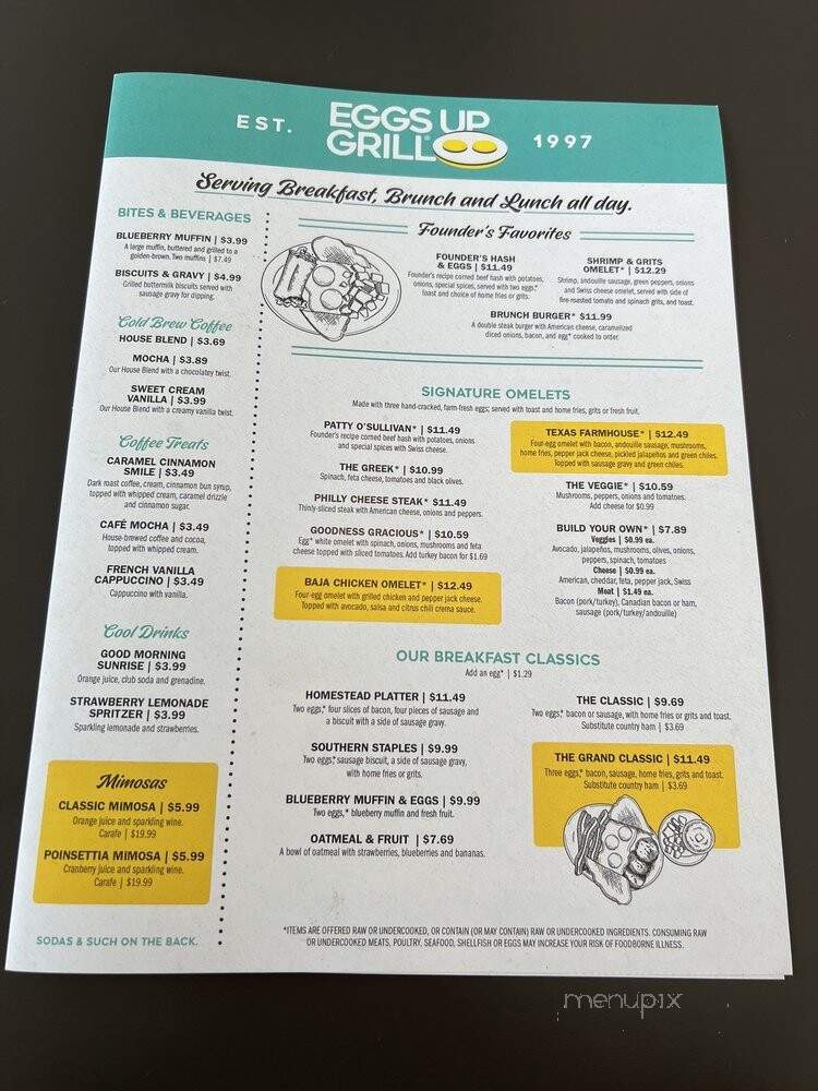 Eggs Up Grill - Ridge, VA menu_pic