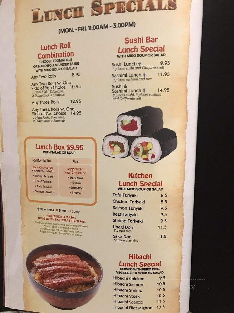 Kumo Sushi - Moss Bluff, LA menu_pic