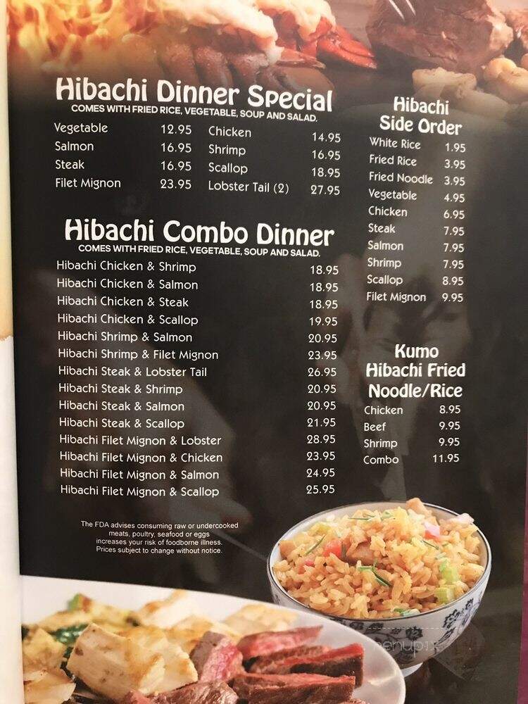 Kumo Sushi - Moss Bluff, LA menu_pic