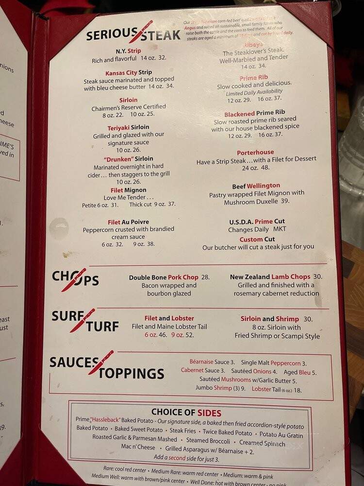 Prime Steakhouse - Venice, FL menu_pic