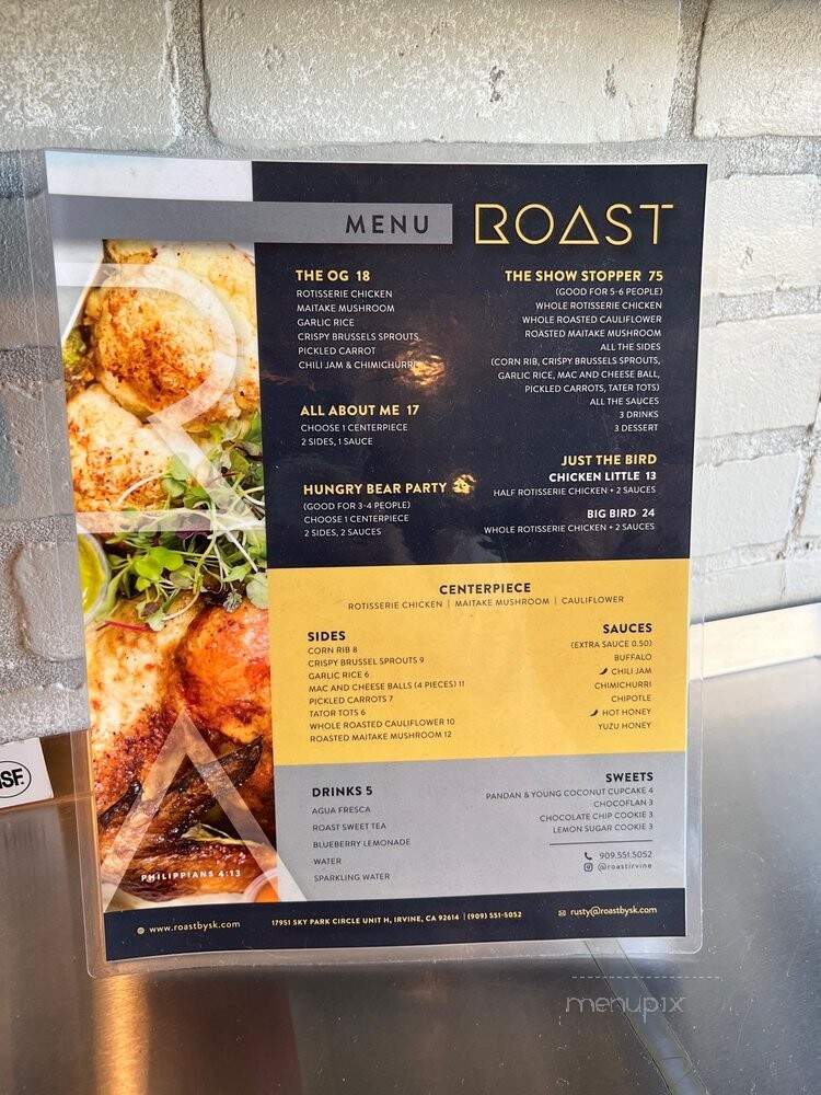 Roast - Irvine, CA menu_pic