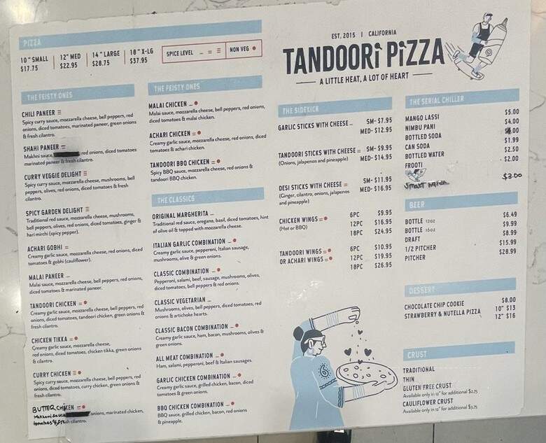 Tandoori Pizza - Sunnyvale, CA menu_pic