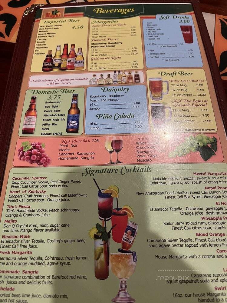 El Nopal - Louisville, KY menu_pic