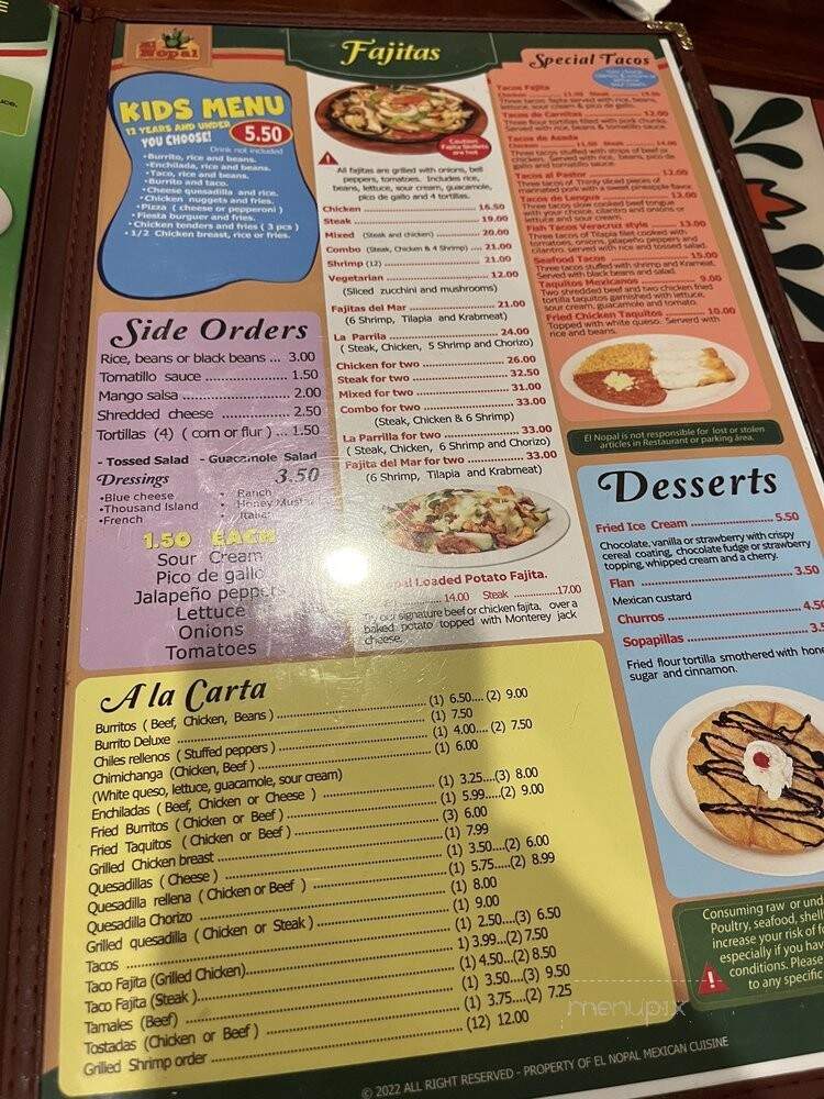 El Nopal - Louisville, KY menu_pic
