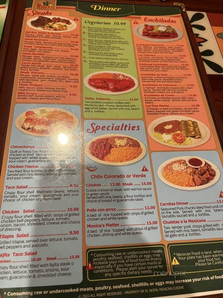 El Nopal - Louisville, KY menu_pic