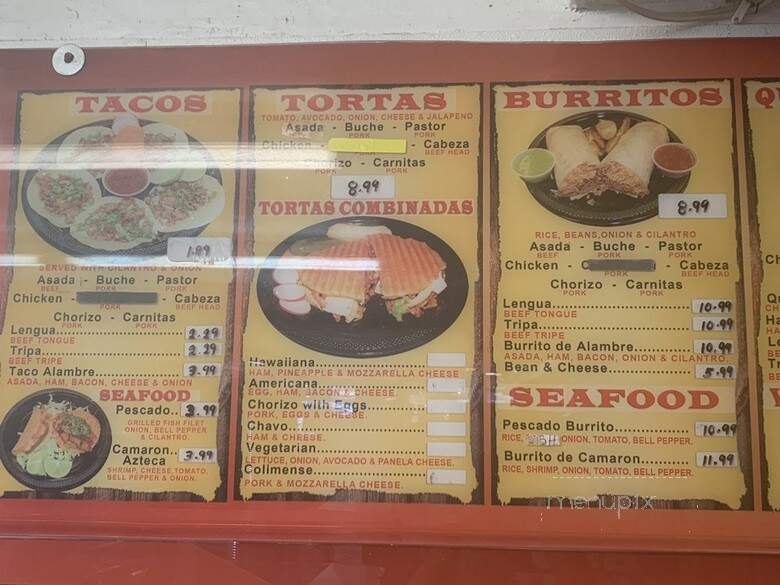 Taco Azteca - Corona, CA menu_pic