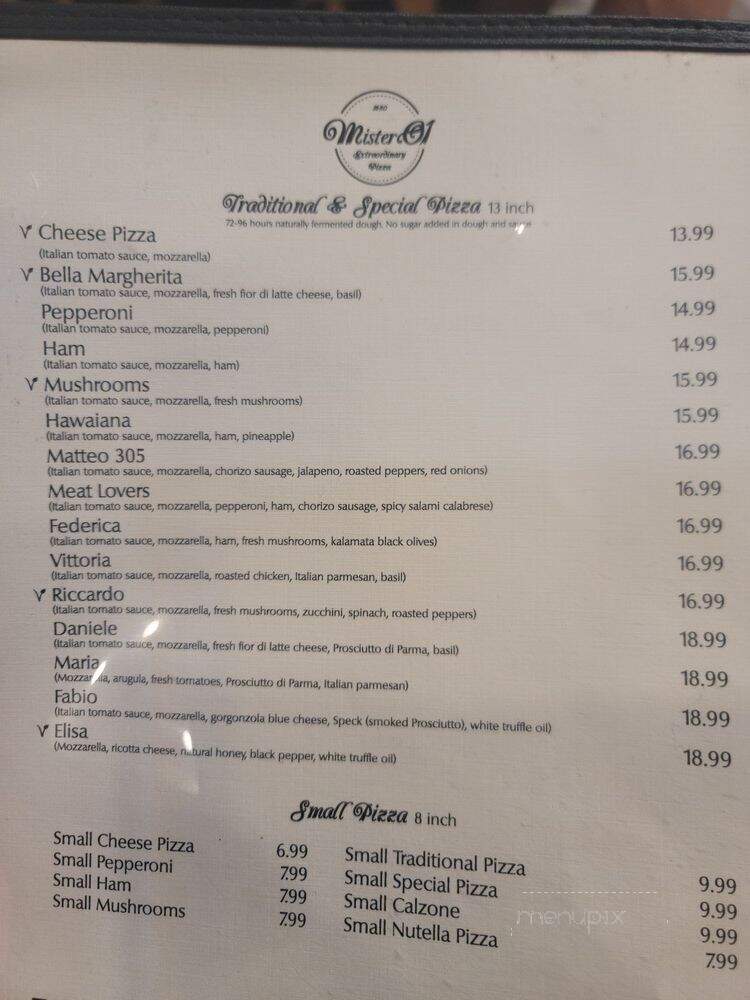 Mister O1 Extraordinary Pizza - Pembroke Pines, FL menu_pic