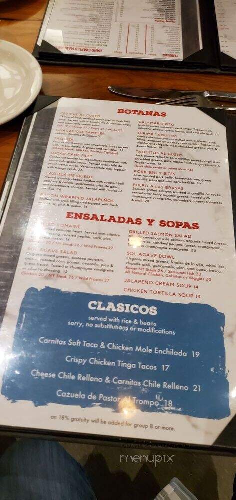 Sol Agave - Los Angeles, CA menu_pic