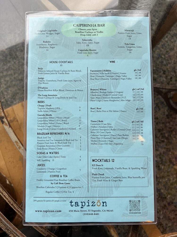 Tapizon - El Segundo, CA menu_pic