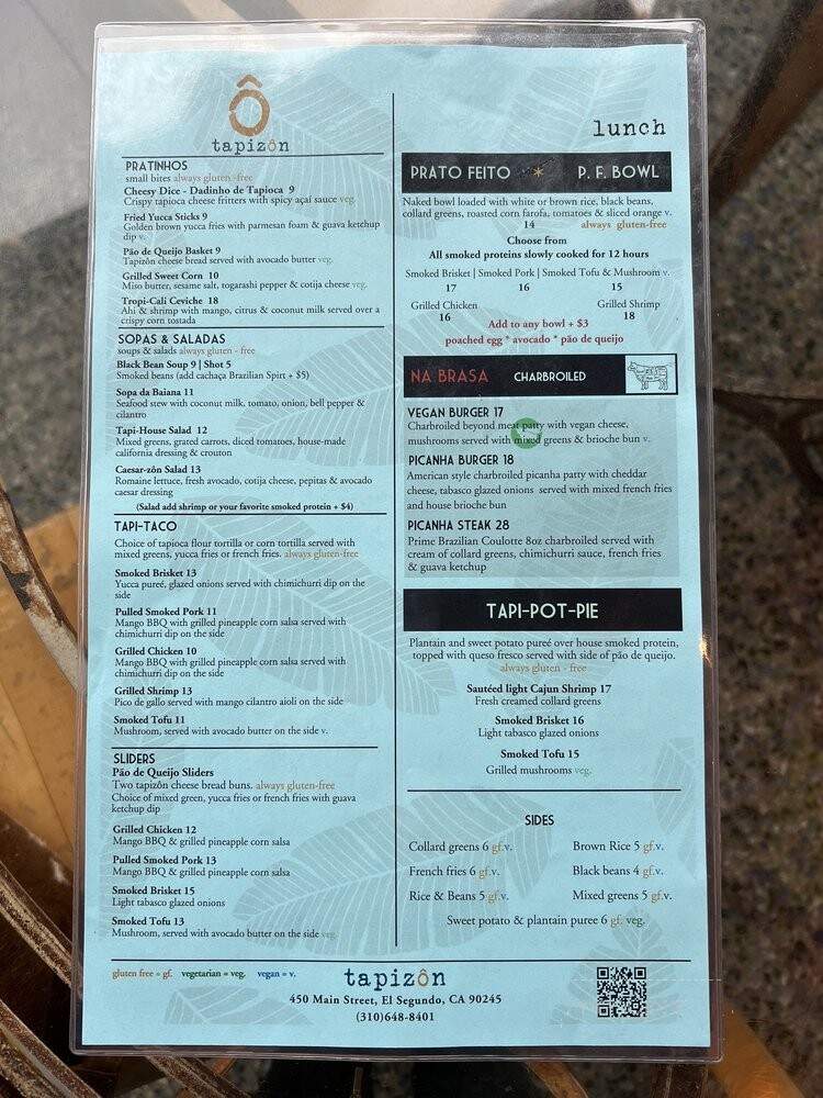 Tapizon - El Segundo, CA menu_pic