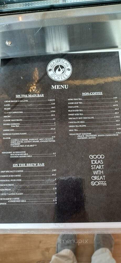 Waterbean Coffee - Charlotte, NC menu_pic