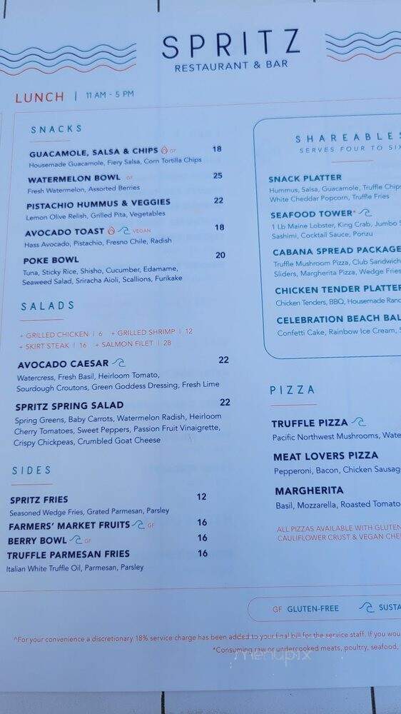 Spritz - Las Vegas, NV menu_pic