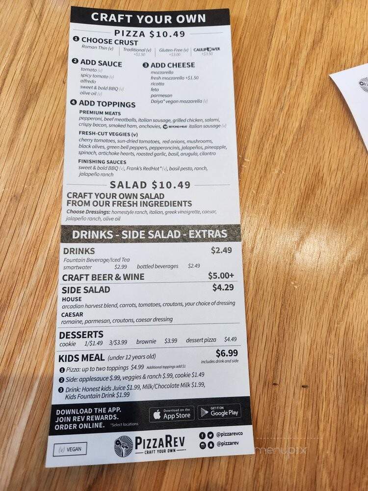 PizzaRev - Placentia, CA menu_pic