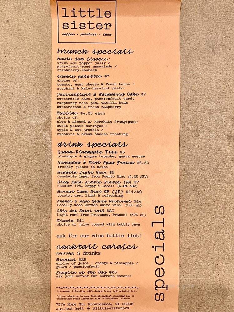 Little Sister - Providence, RI menu_pic