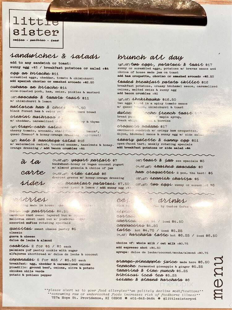 Little Sister - Providence, RI menu_pic