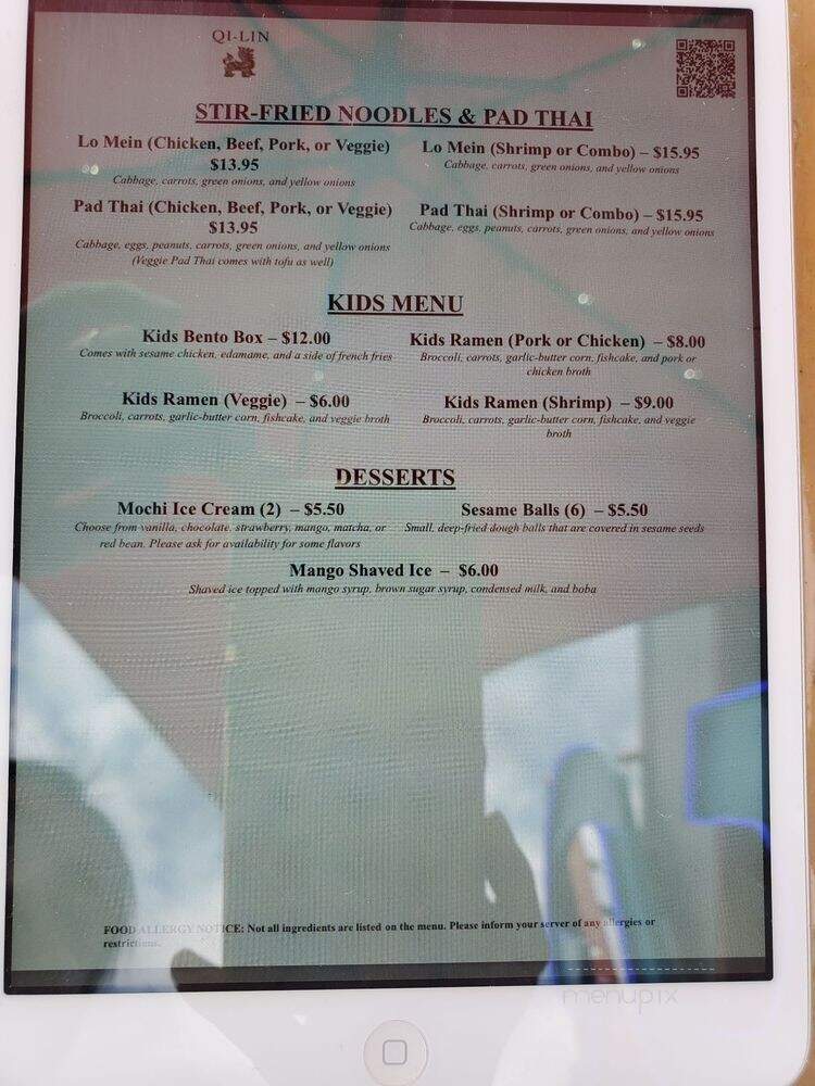 Qi-Lin - Aurora, CO menu_pic