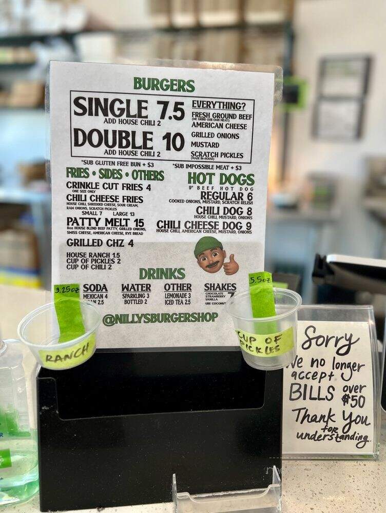Nillys Neighborhood Burger Shop - Artesia, CA menu_pic