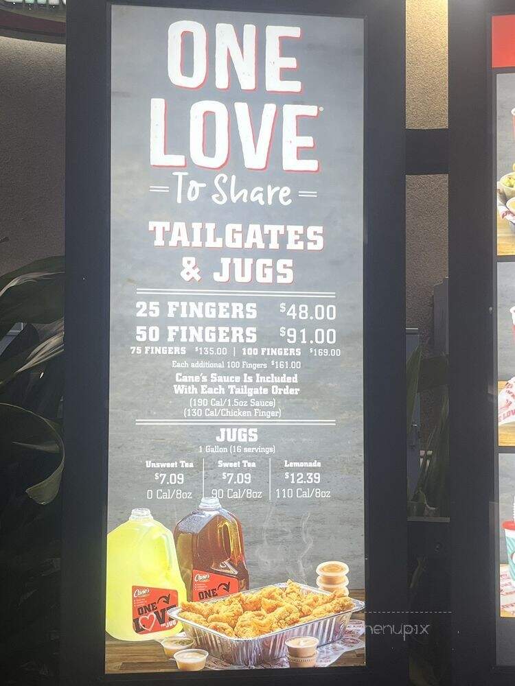 Raising Cane's Chicken Fingers - Honolulu, HI menu_pic