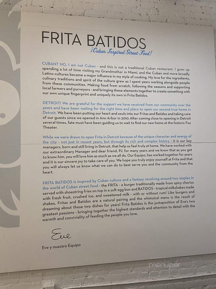 Frita Batidos - Detroit, MI menu_pic