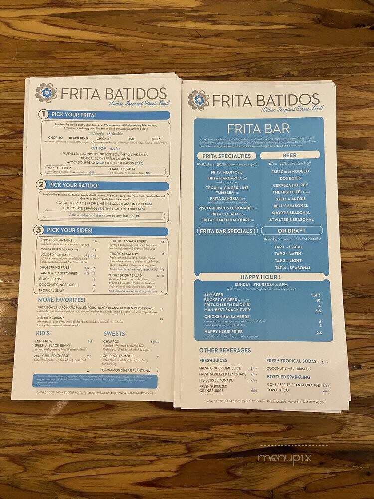 Frita Batidos - Detroit, MI menu_pic