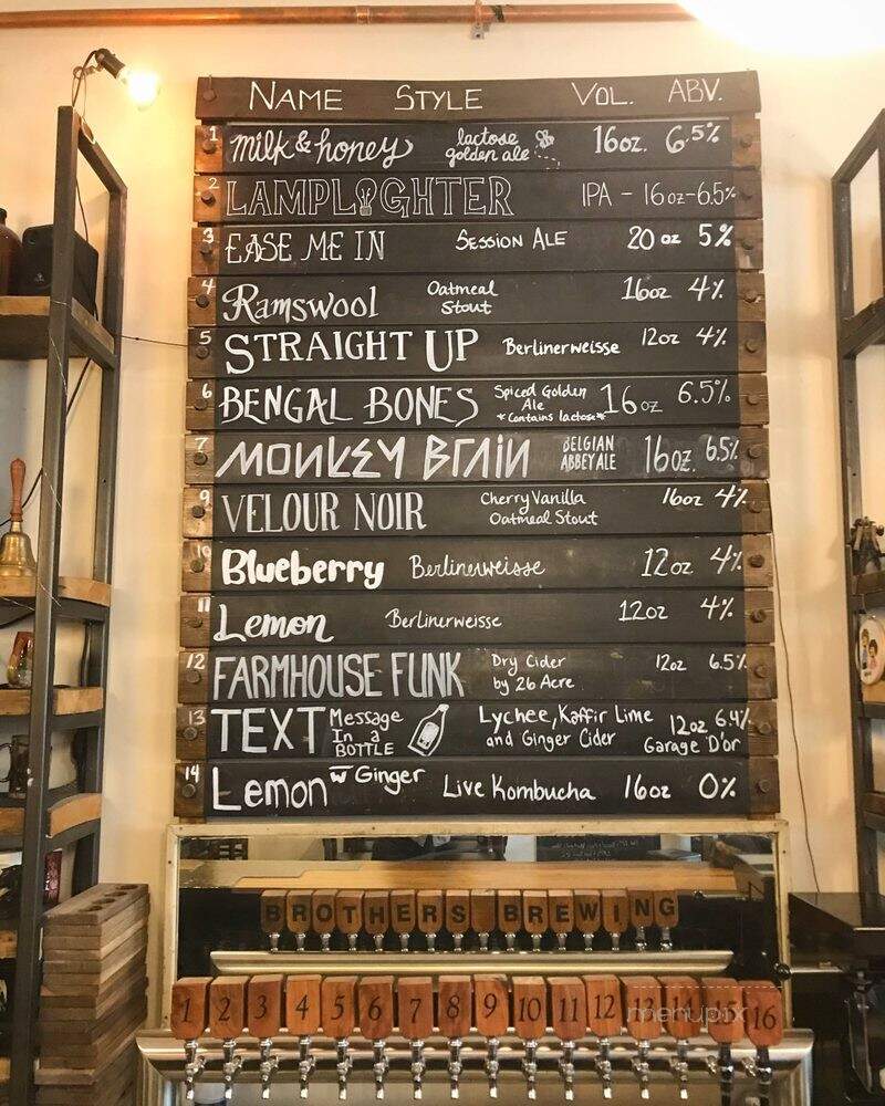 Brothers Brewing Company - Guelph, ON menu_pic