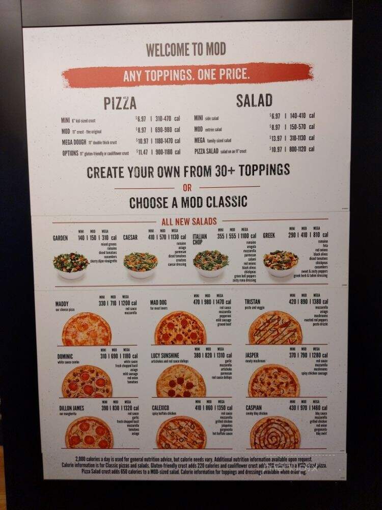 MOD Pizza - Terre Haute, IN menu_pic